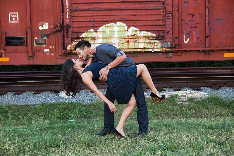 Nalita And Daniel Engagement Session In Addison Circle With Train 10