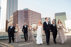 Bridal Party Walking Rooftop View Downtown Dallas Room On Main