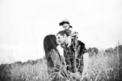 Dreamy Black And White Family Photo In Roanoke Field
