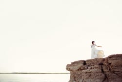 Bride Throwing Dress At Rock Ledge Park